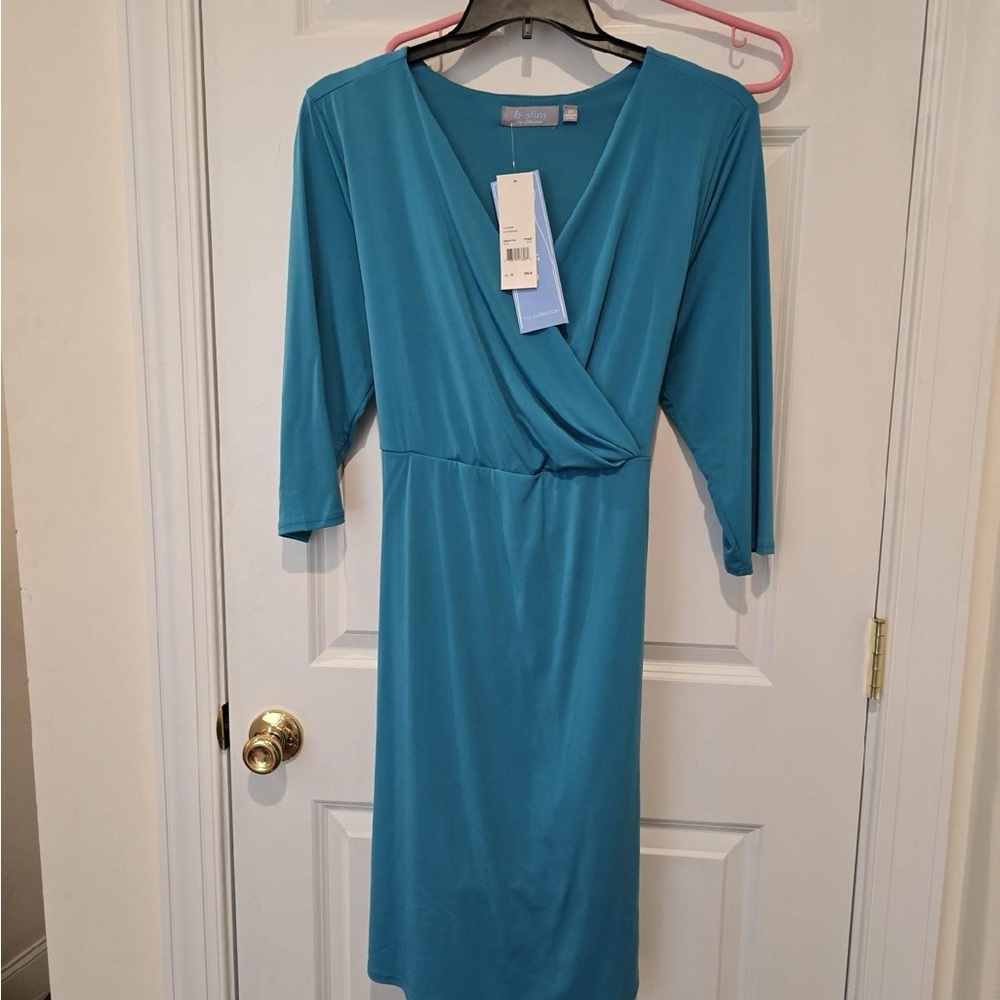 NWT Elegant Teal Wrap Dress
